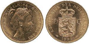 10 Gulden Königreich der Niederlande (1815 - ) Gold Wilhelmina (Niederlande)(1880 - 1962)