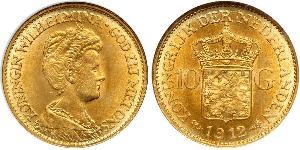 10 Gulden Königreich der Niederlande (1815 - ) Gold Wilhelmina (Niederlande)(1880 - 1962)