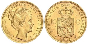 10 Gulden Königreich der Niederlande (1815 - ) Gold Wilhelmina (Niederlande)(1880 - 1962)