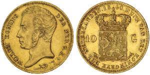 10 Gulden Königreich der Niederlande (1815 - ) Gold William I of the Netherlands (1772 - 1843)