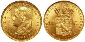 10 Gulden Königreich der Niederlande (1815 - ) Gold Wilhelmina (Niederlande)(1880 - 1962)