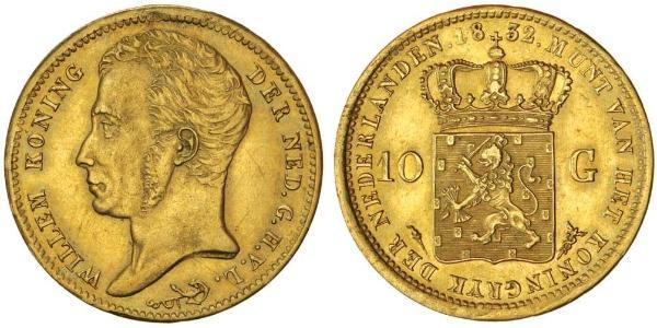 10 Gulden Königreich der Niederlande (1815 - ) Gold William I of the Netherlands (1772 - 1843)