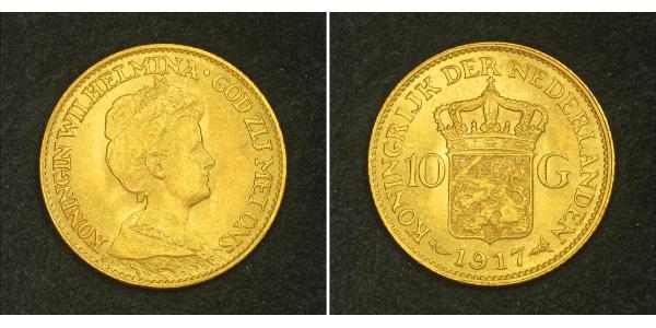 10 Gulden Königreich der Niederlande (1815 - ) Gold Wilhelmina (Niederlande)(1880 - 1962)