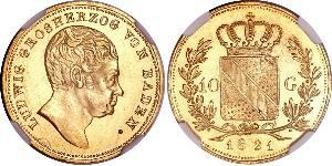 10 Gulden Grand-duché de Bade (1806-1918) Or Louis Ier de Bade(1763 - 1830)