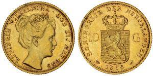 10 Gulden Royaume des Pays-Bas (1815 - ) Or Wilhelmine (reine des Pays-Bas)(1880 - 1962)