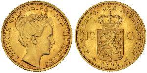 10 Gulden Royaume des Pays-Bas (1815 - ) Or Wilhelmine (reine des Pays-Bas)(1880 - 1962)