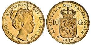 10 Gulden Royaume des Pays-Bas (1815 - ) Or Wilhelmine (reine des Pays-Bas)(1880 - 1962)