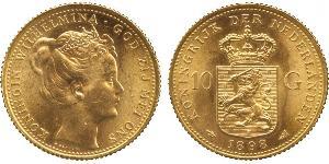 10 Gulden Royaume des Pays-Bas (1815 - ) Or Wilhelmine (reine des Pays-Bas)(1880 - 1962)