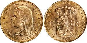 10 Gulden Royaume des Pays-Bas (1815 - ) Or Wilhelmine (reine des Pays-Bas)(1880 - 1962)