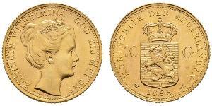 10 Gulden Royaume des Pays-Bas (1815 - ) Or Wilhelmine (reine des Pays-Bas)(1880 - 1962)