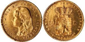 10 Gulden Royaume des Pays-Bas (1815 - ) Or Wilhelmine (reine des Pays-Bas)(1880 - 1962)