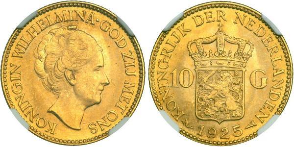 10 Gulden Royaume des Pays-Bas (1815 - ) Or Wilhelmine (reine des Pays-Bas)(1880 - 1962)