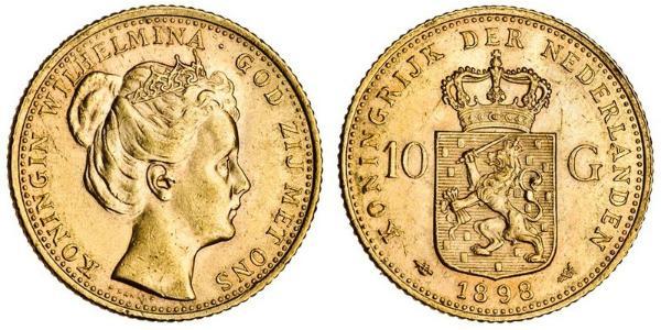 10 Gulden Royaume des Pays-Bas (1815 - ) Or Wilhelmine (reine des Pays-Bas)(1880 - 1962)