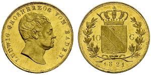 10 Gulden Grand Duchy of Baden (1806-1918) Oro Luigi I di Baden(1763 - 1830)