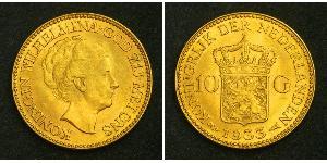 10 Gulden Reino de los Países Bajos (1815 - ) Oro Guillermina de los Países Bajos(1880 - 1962)