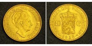 10 Gulden Reino de los Países Bajos (1815 - ) Oro Guillermina de los Países Bajos(1880 - 1962)