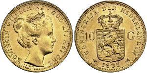 10 Gulden Reino de los Países Bajos (1815 - ) Oro Guillermina de los Países Bajos(1880 - 1962)