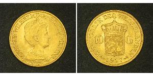 10 Gulden Reino de los Países Bajos (1815 - ) Oro Guillermina de los Países Bajos(1880 - 1962)