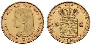 10 Gulden Reino de los Países Bajos (1815 - ) Oro Guillermina de los Países Bajos(1880 - 1962)