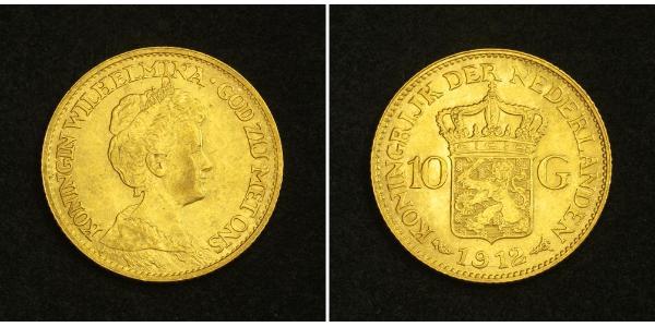 10 Gulden Reino de los Países Bajos (1815 - ) Oro Guillermina de los Países Bajos(1880 - 1962)