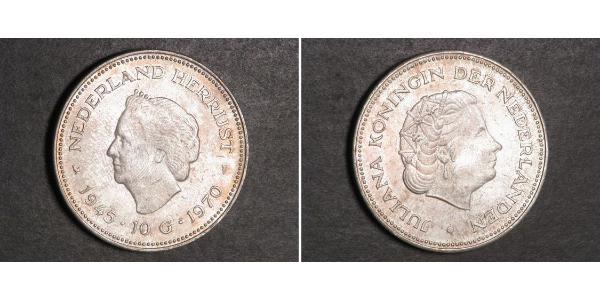 10 Gulden Reino de los Países Bajos (1815 - ) Plata Juliana of the Netherlands (1909 – 2004)