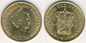 10 Gulden 荷兰王国 金 