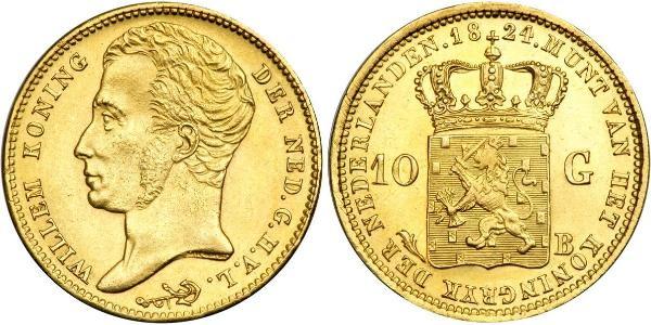 10 Gulden 荷兰王国 金 William I of the Netherlands (1772 - 1843)