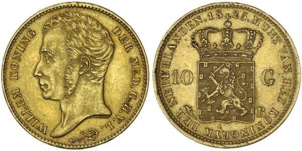 10 Gulden 荷兰王国 金 William I of the Netherlands (1772 - 1843)