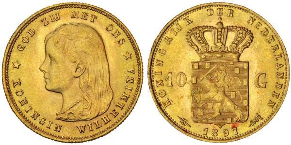 10 Gulden 荷兰王国 金 威廉明娜 (荷兰)