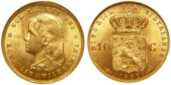 10 Gulden 荷兰王国 金 威廉明娜 (荷兰)