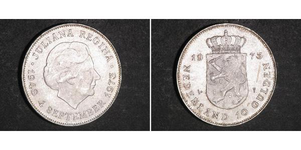 10 Gulden 荷兰 銀 朱丽安娜女王