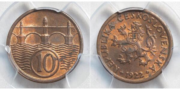 10 Haleru Cecoslovacchia  (1918-1992) Bronzo 