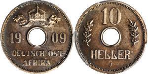 10 Heller German East Africa (1885-1919) Copper/Nickel 