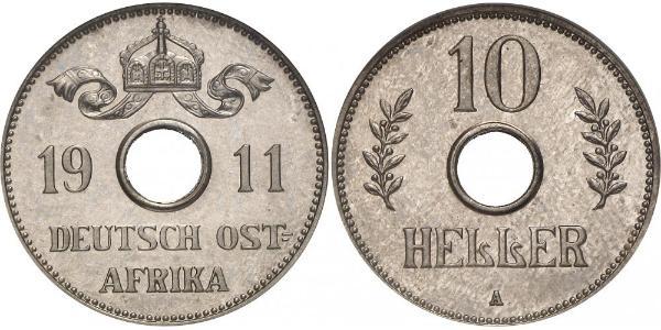 10 Heller German East Africa (1885-1919) Copper/Nickel 