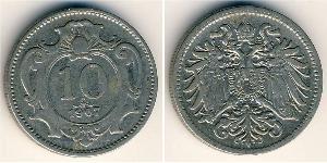 10 Heller Imperio austrohúngaro (1867-1918) Níquel/Cobre 