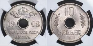 10 Heller África Oriental Alemana (1885-1919) Níquel/Cobre 