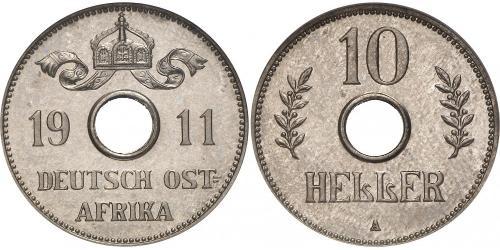 10 Heller África Oriental Alemana (1885-1919) Níquel/Cobre 