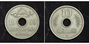 10 Heller German East Africa (1885-1919) 銅/镍 