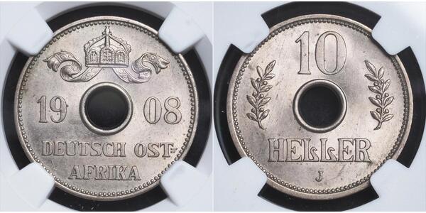 10 Heller German East Africa (1885-1919) 銅/镍 