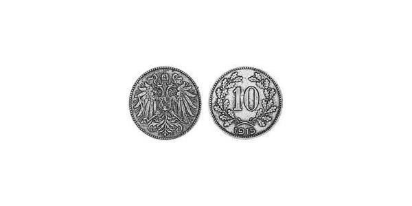 10 Heller 奥匈帝国 (1867 - 1918) 銅/镍/Zinc 弗朗茨·约瑟夫一世 (1830 - 1916)