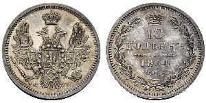 10 Kopeck Empire russe (1720-1917) Argent Nicolas I (1796-1855)