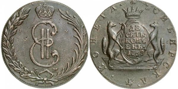 10 Kopeck Russian Empire (1720-1917) Copper Catherine II (1729-1796)