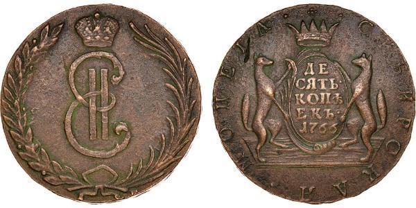 10 Kopeck Empire russe (1720-1917) Cuivre Catherine II (1729-1796)