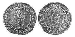 10 Kreuzer Augsbourg (1276 - 1803) Argent Ferdinand Ier du Saint-Empire (1503-1564)