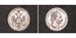 10 Kreuzer Autriche-Hongrie (1867-1918) Argent Franz Joseph I (1830 - 1916)