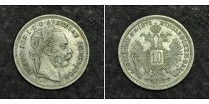 10 Kreuzer Autriche-Hongrie (1867-1918) Argent Franz Joseph I (1830 - 1916)