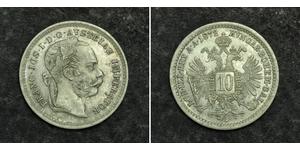 10 Kreuzer Autriche-Hongrie (1867-1918) Argent Franz Joseph I (1830 - 1916)