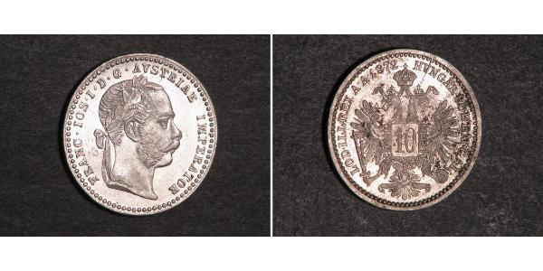 10 Kreuzer Autriche-Hongrie (1867-1918) Argent Franz Joseph I (1830 - 1916)
