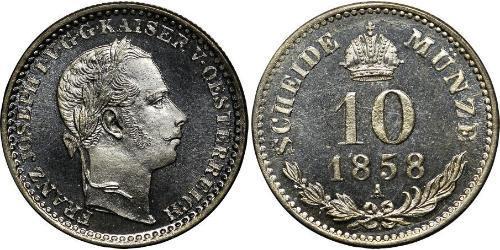 10 Kreuzer Impero austriaco (1804-1867) Argento Franz Joseph I (1830 - 1916)