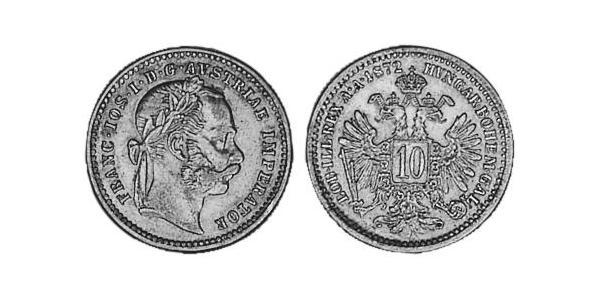 10 Kreuzer Impero austro-ungarico (1867-1918) Argento Franz Joseph I (1830 - 1916)